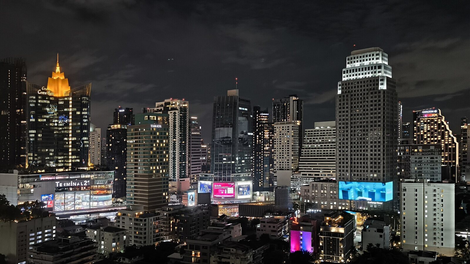 The lit Sukhumvit skyline of Bangkok at night, the Thai capital voted the world's best city in the Conde Nast Traveller 2026 Readers' Choice Awards and one of the best places to visit in Thailand