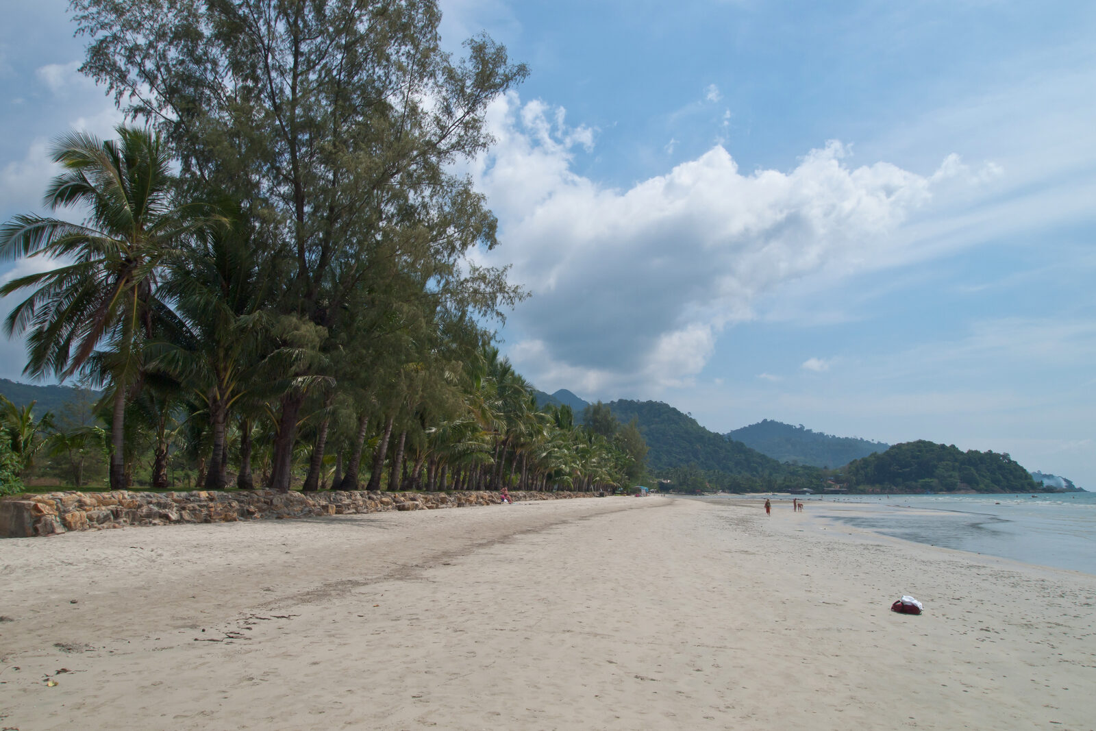 White sand and clear shallow water at Klong Prao Beach on the west coast of Koh Chang, one of the most accessible of the Thailand islands