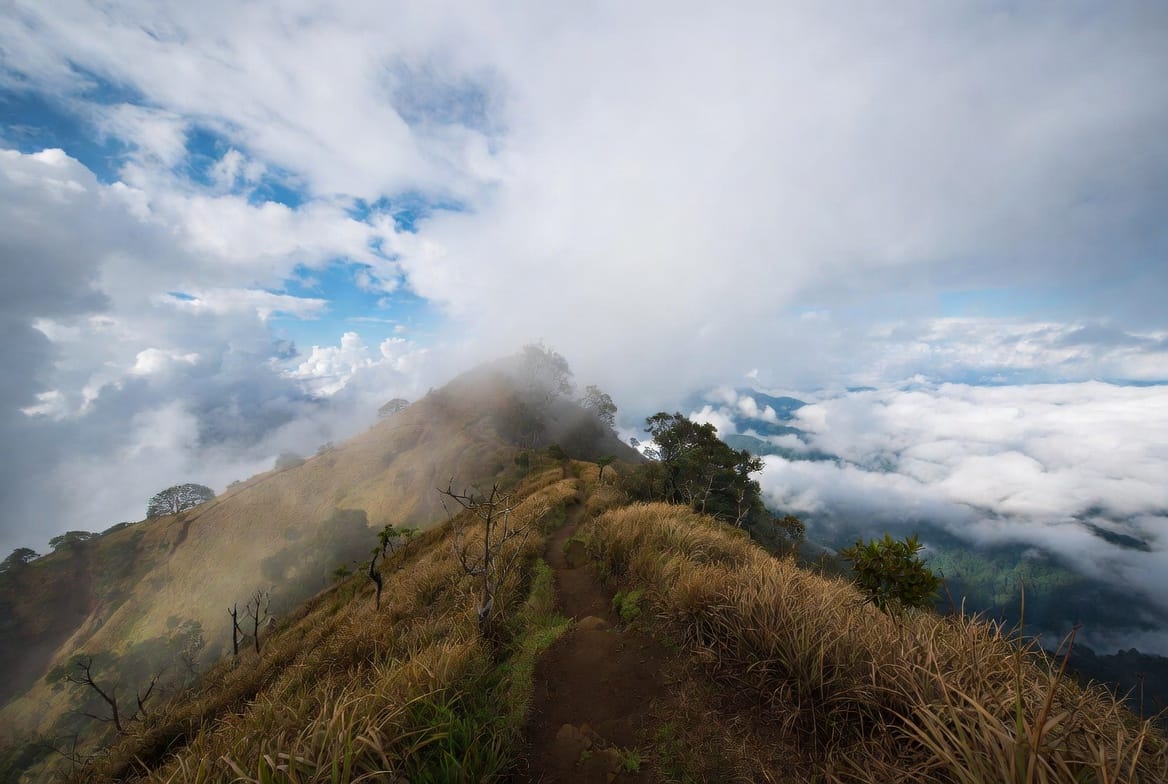 Kew Mae Pan Nature Trail ridge path above the clouds on Doi Inthanon