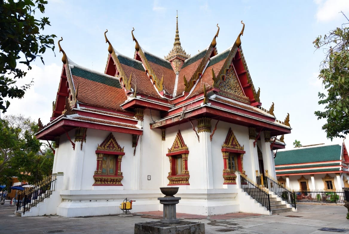Traditional Thai temple building in Surat Thani