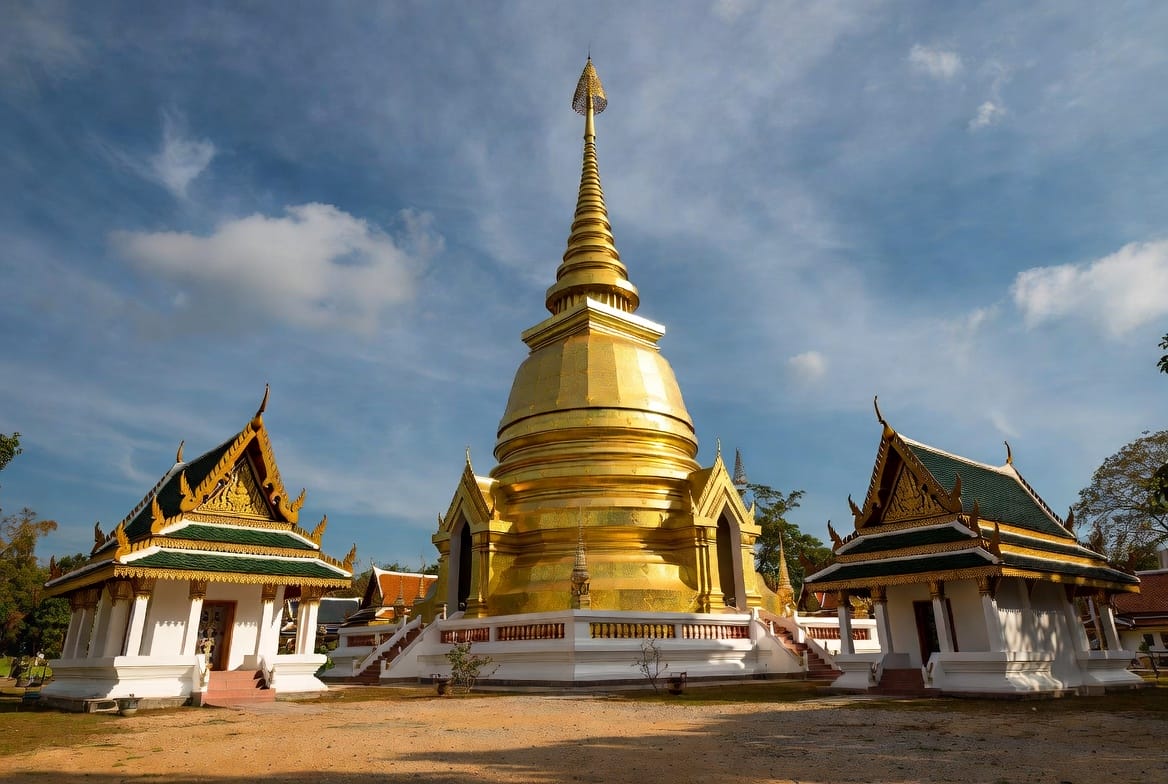 Golden chedi of Wat Phra That Cho Hae in Phrae