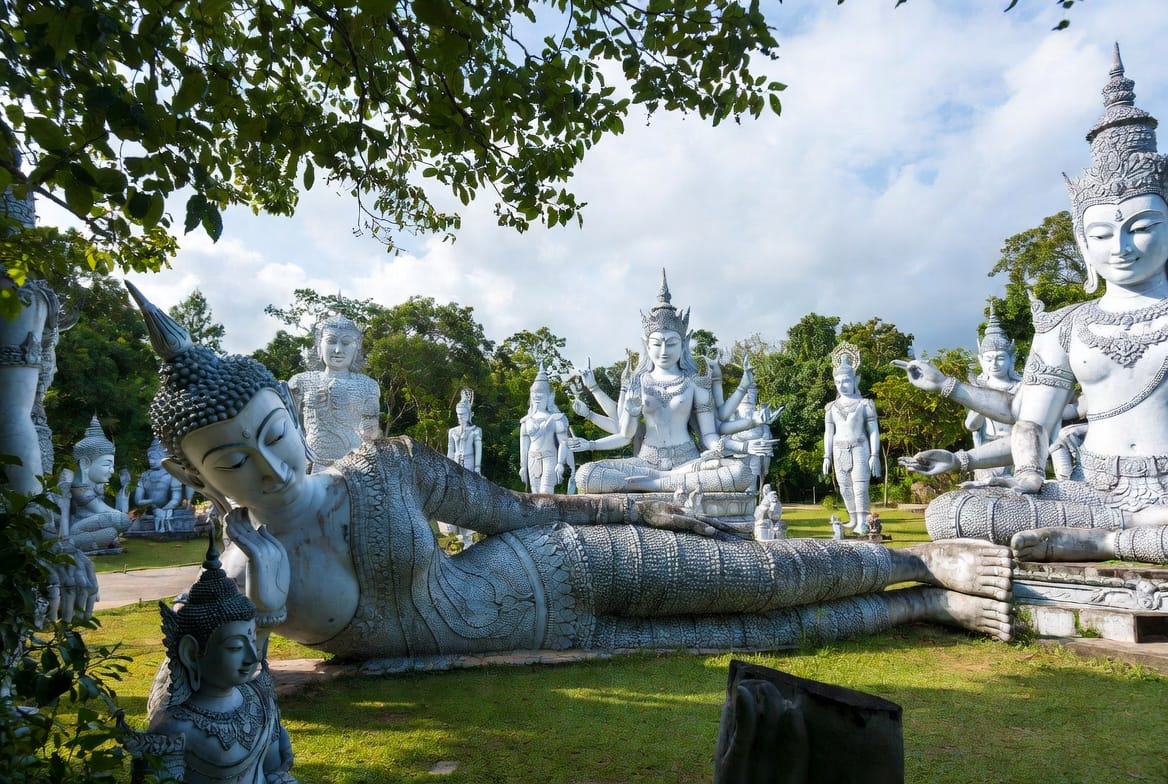 Giant concrete statues at Sala Kaew Ku sculpture park in Nong Khai