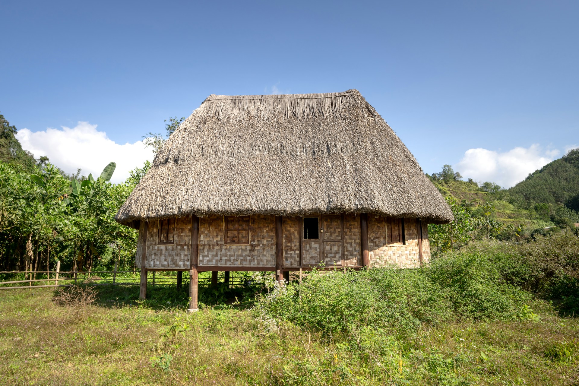 Ban Chiang archaeological site with traditional thatched structures